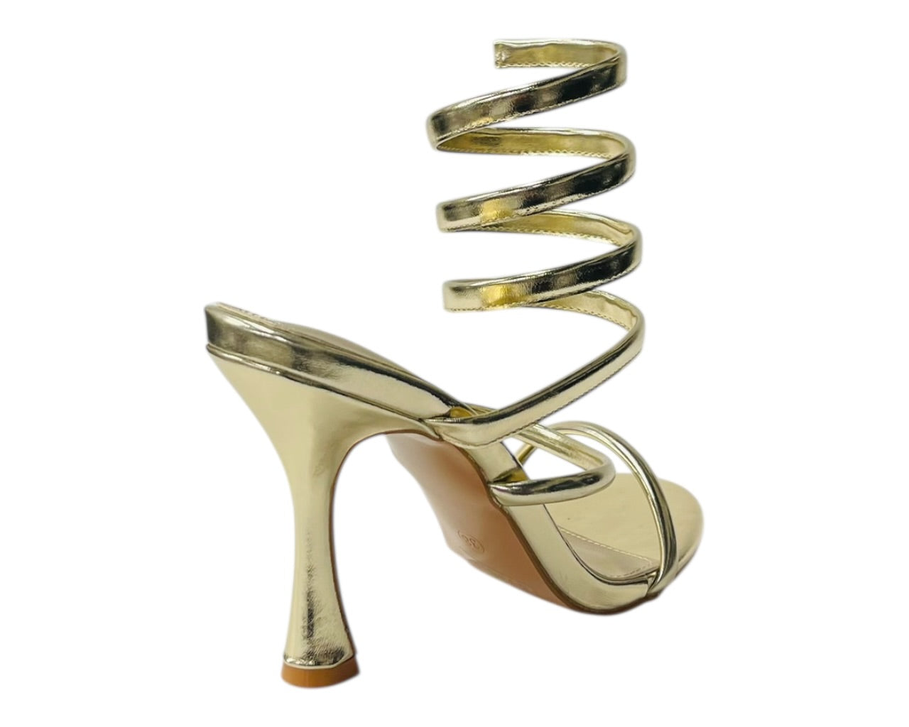 Snake Anklet Round Toe High Heel Sandals