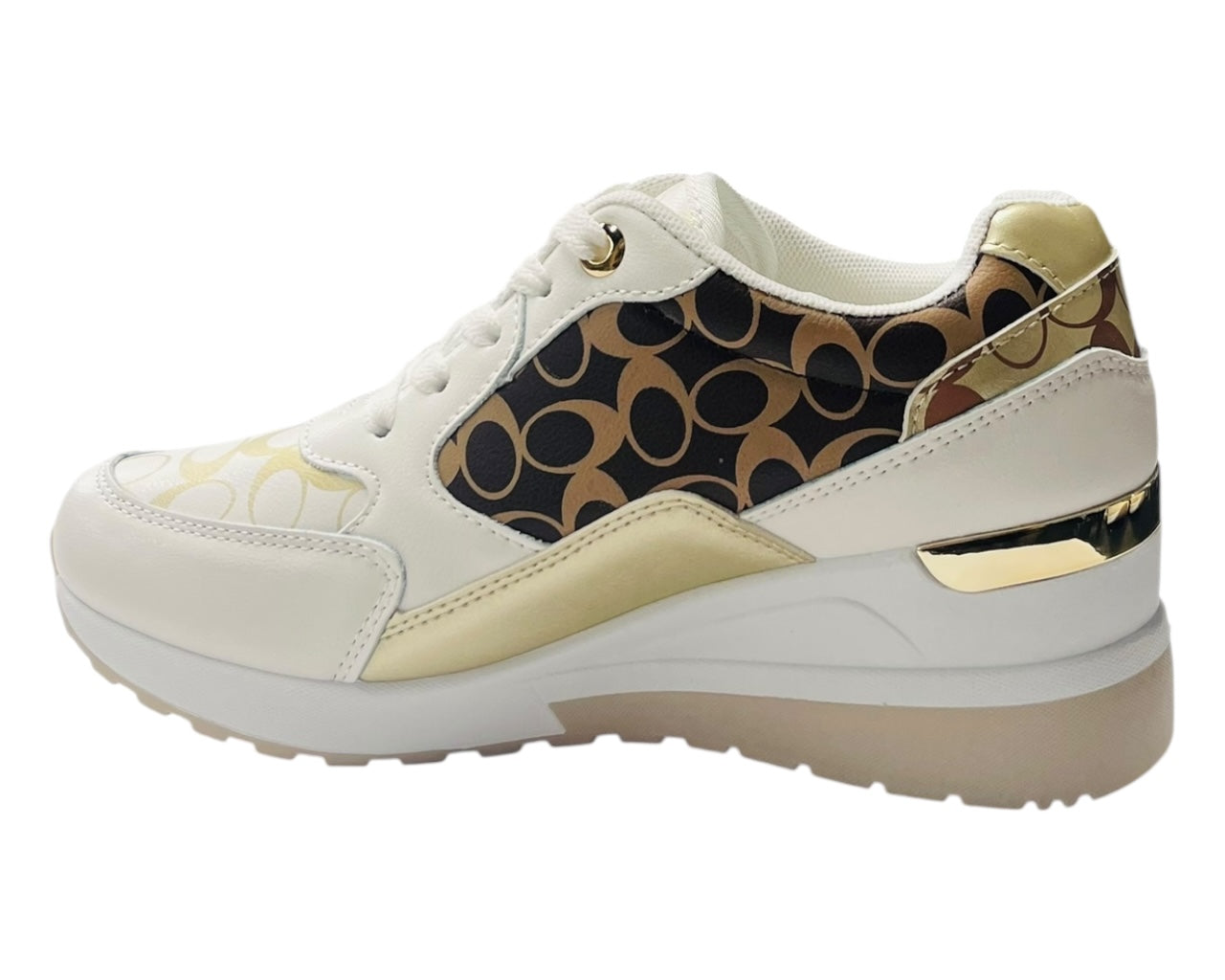 Chunky Sole Lace Up Wedge Trainers