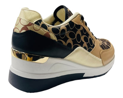 Chunky Sole Lace Up Wedge Trainers
