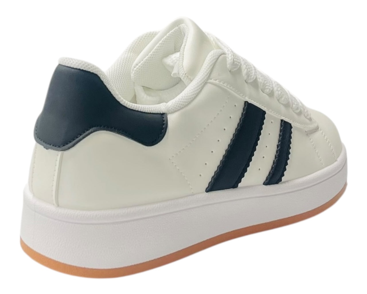 Faux Leather Sports Lace Up Trainers