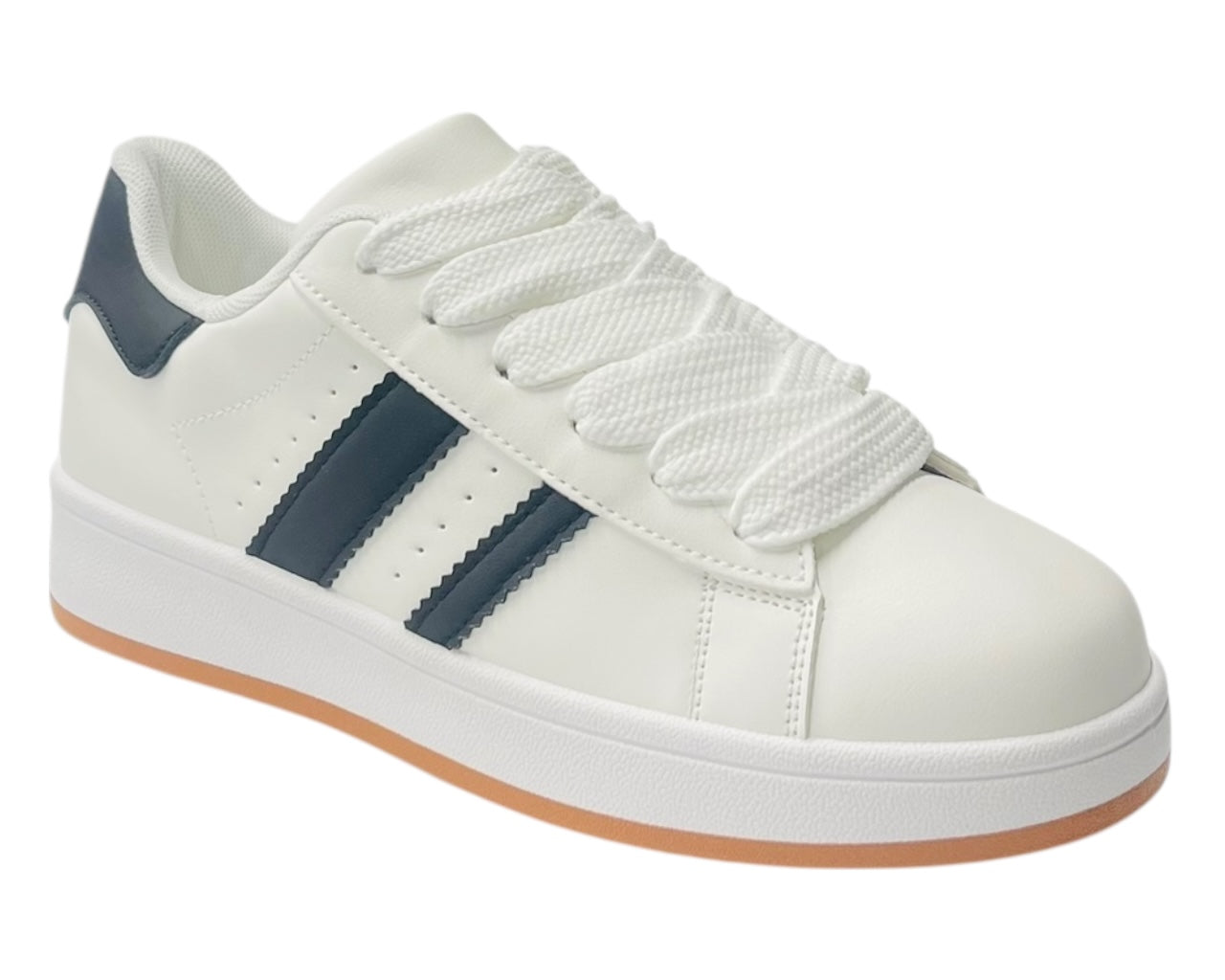 Faux Leather Sports Lace Up Trainers