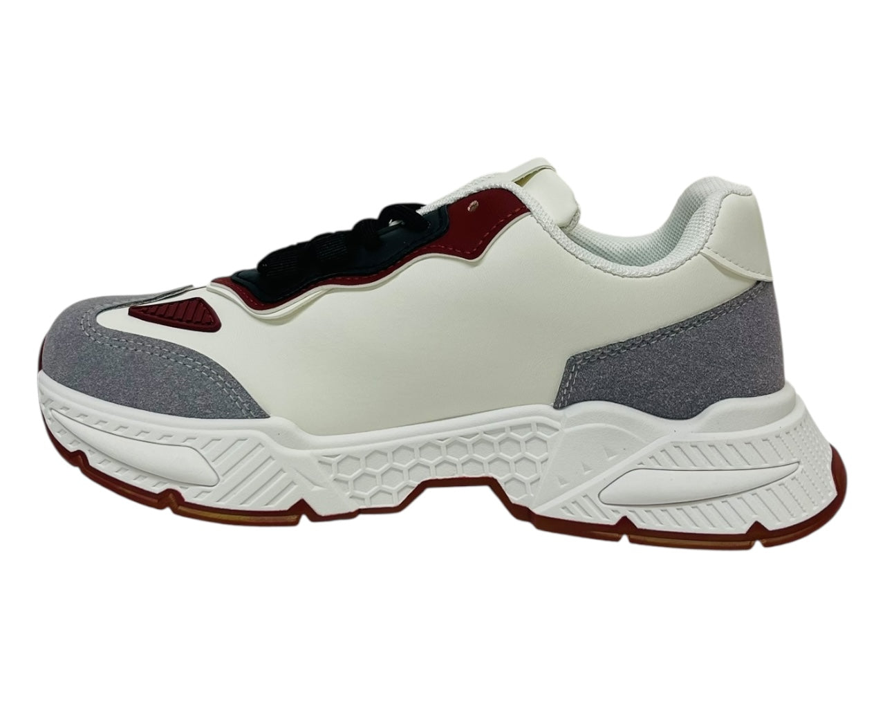 Chunky Sole Lace Up Faux Leather Trainers