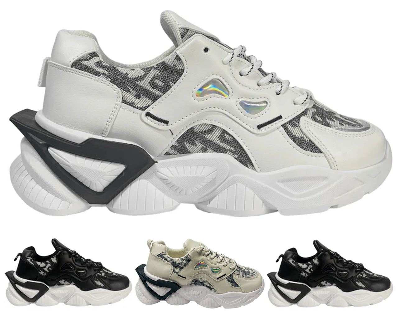 Chunky Sole Comfy Lace Up Trainers