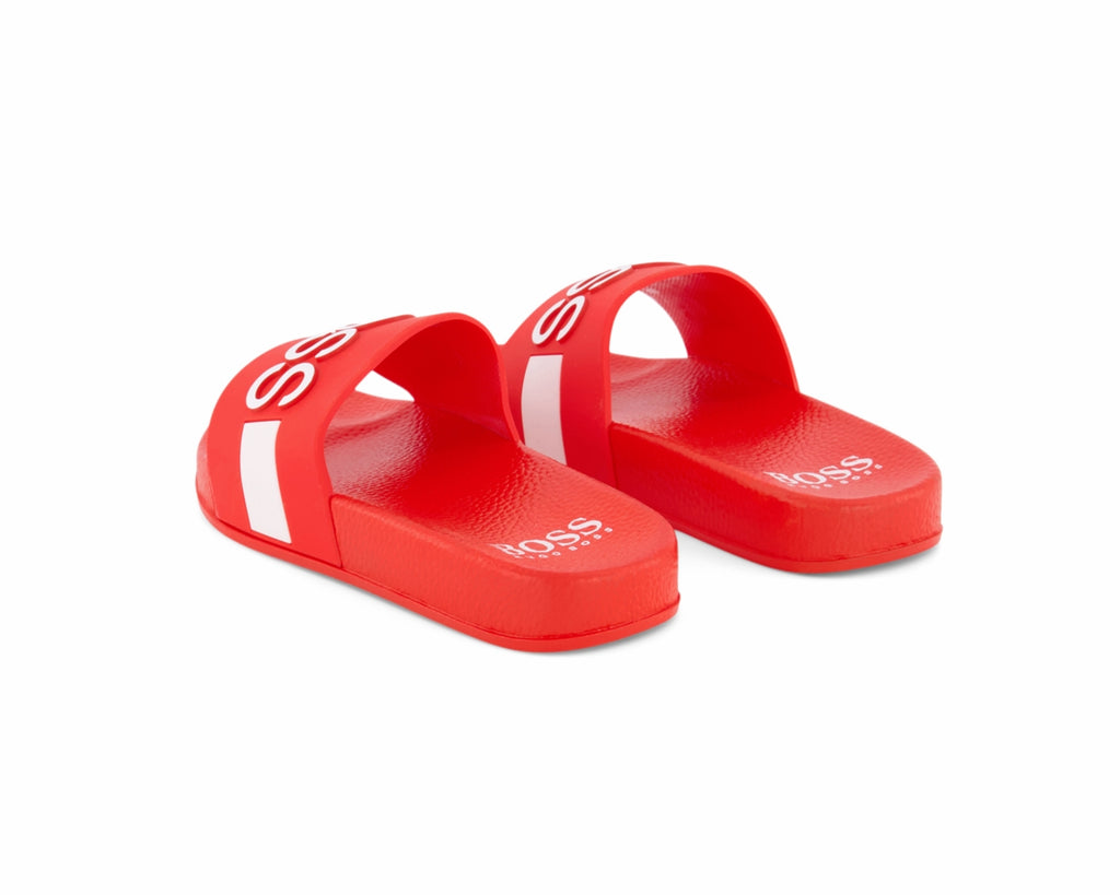 Hugo Boss Kids J29274 997 Logo Sliders Red Spellsports