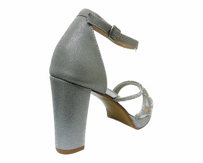 Diamante Strap Block Heel Sandals