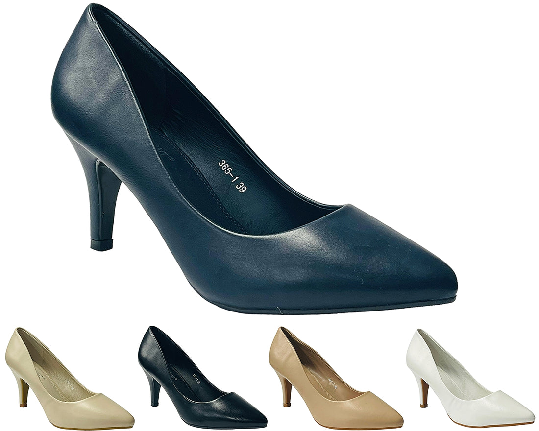 Faux Leather Stiletto Heel Court Shoes